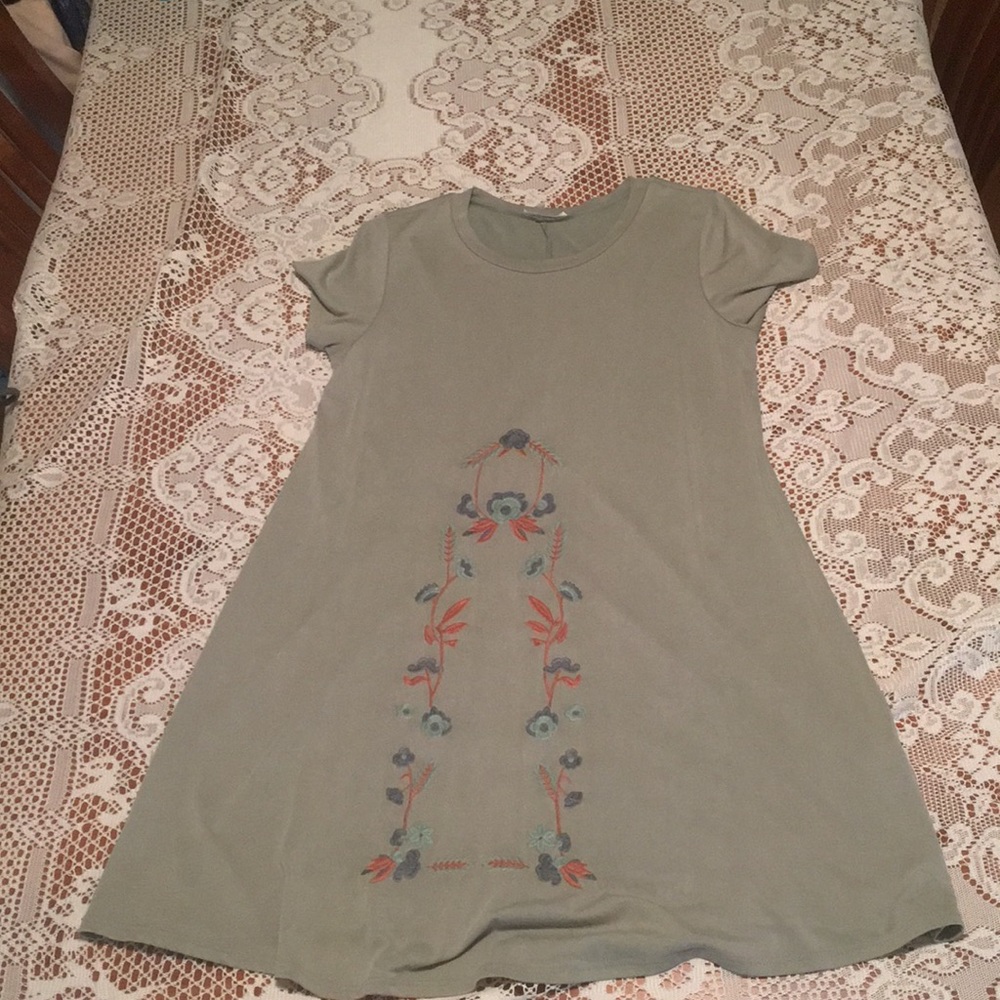 Green and pattern dress